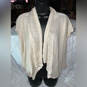 Mexx Linen Blend Short Sleeve Waterfall Cardigan